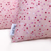 Mini Alfie HOME - pillow in ROSE with multi coloured dots