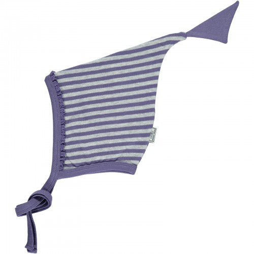 Purple/Grey Striped Baby Hat, Organic