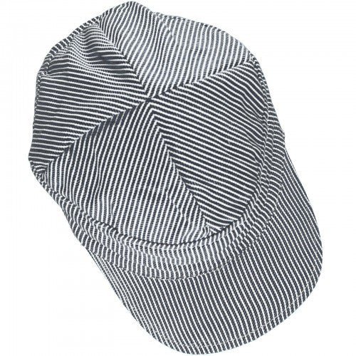 Blue/White Striped Twill Cap, Organic
