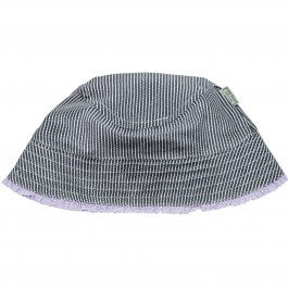 Blue/White Striped Twill Hat, Organic