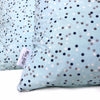 Mini Alfie HOME - pillow in LIGHT BLUE with multi coloured dots